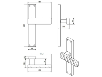 LATUS MG2221 - Bronze door handle on back plate by Fama International - view 3